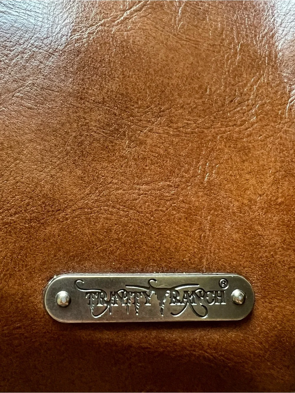 Trinity Ranch Brown Cowhide Lining Leather Studded Crossbody Bag Western - Picture 4 of 15